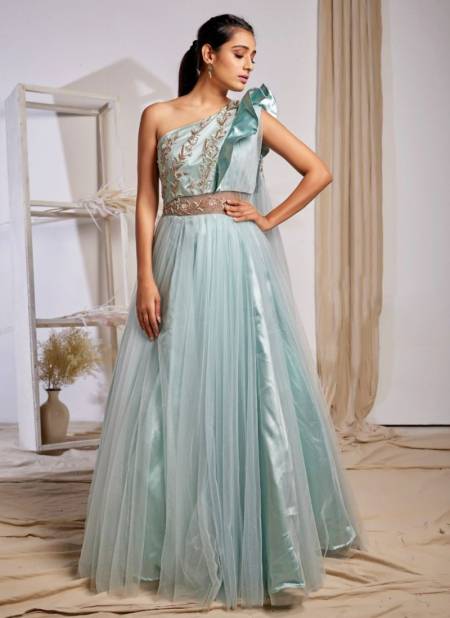 Sky Blue Colour Gypsy Anandam New Designer Party Wear Exclusive Net Gown Collection 2388 C